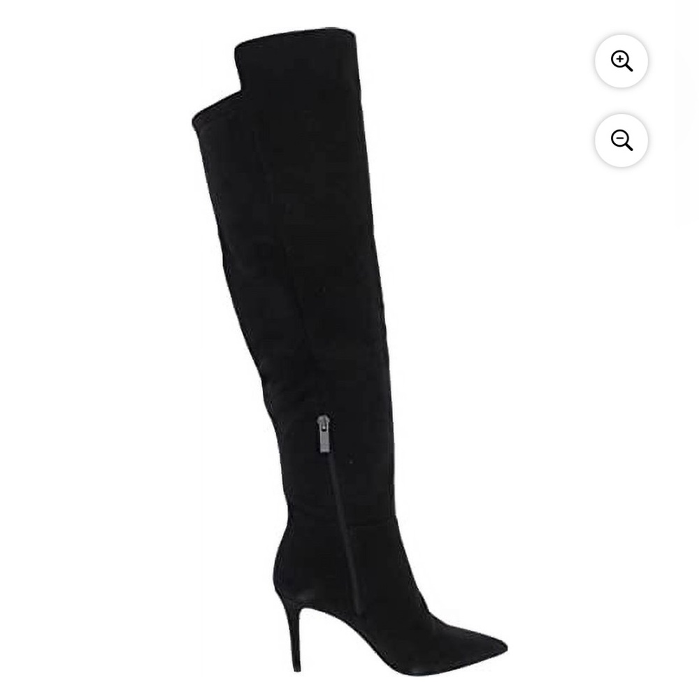Express Suede thigh high heeled boots